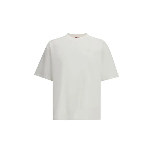 Minimalist Diesel hvid bomuldst-shirt, oversized fit, spar 30-70% på mode