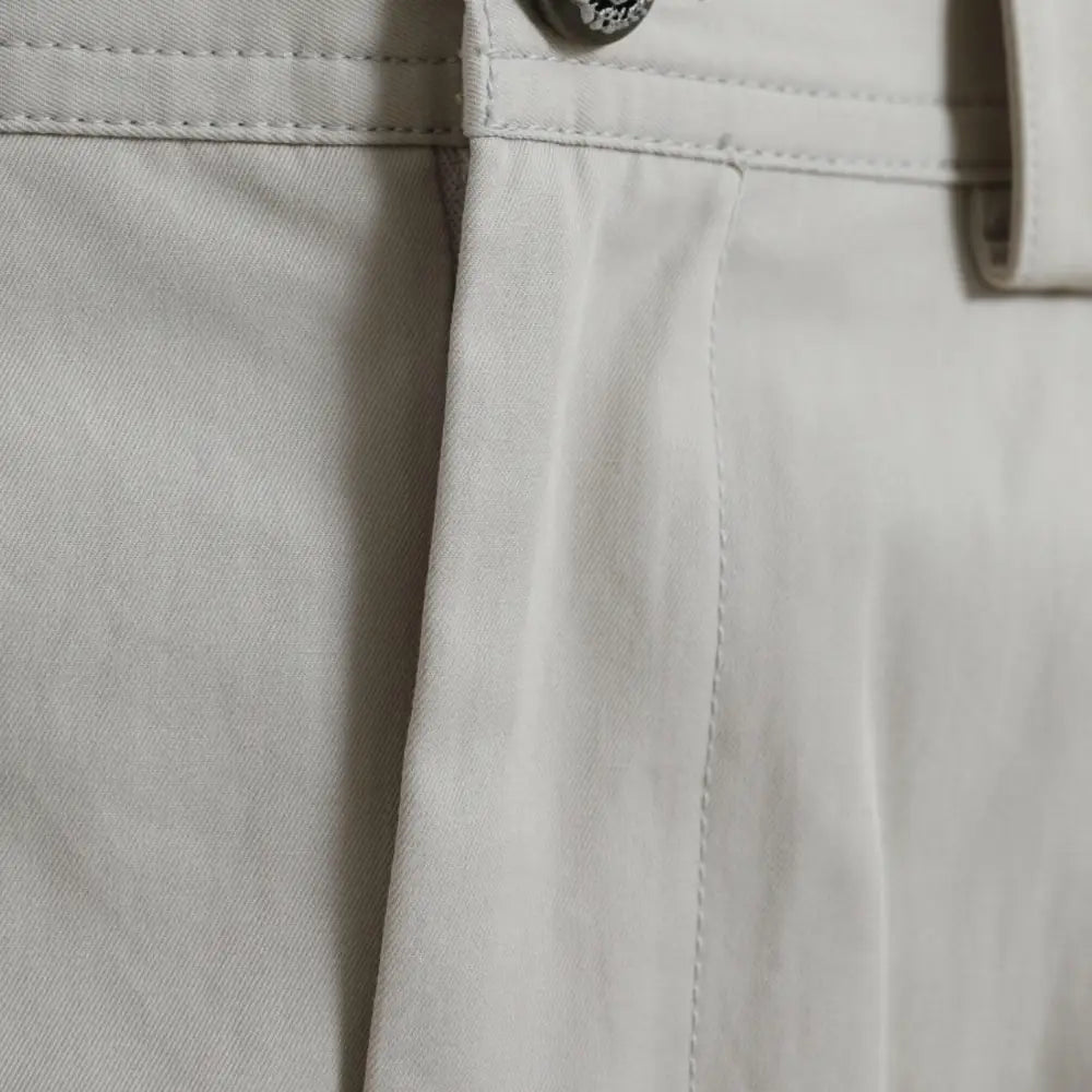 Dolce & Gabbana Beige Cotton High Waist Tapered Pants