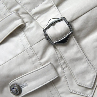 Dolce & Gabbana Beige Cotton High Waist Tapered Pants