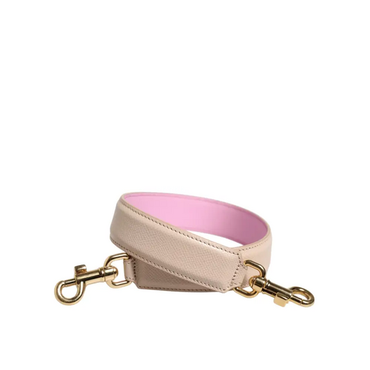 Dolce & Gabbana Beige Pink Leather Handbag Accessory Shoulder Strap - Håndtasker