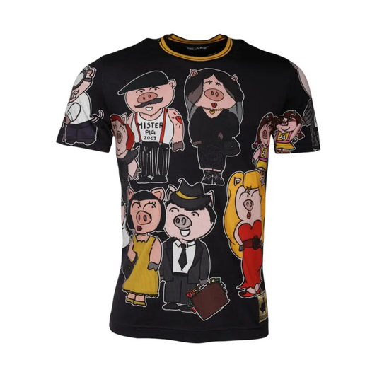 Dolce & Gabbana Black 2019 Year Of The Pig Crew Neck T-shirt - T-shirts
