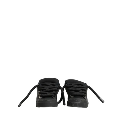 Dolce & Gabbana Black Calf Leather Nappa Lace-Up Sneakers Shoes - Sneakers