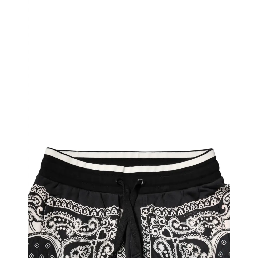 Dolce & Gabbana Black Cotton Bandana Jogger Sweatpants Pants - Bukser