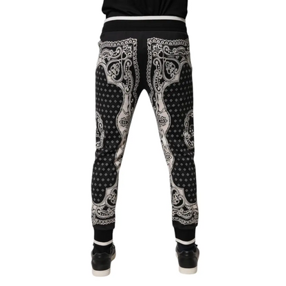 Dolce & Gabbana Black Cotton Bandana Jogger Sweatpants Pants - Bukser