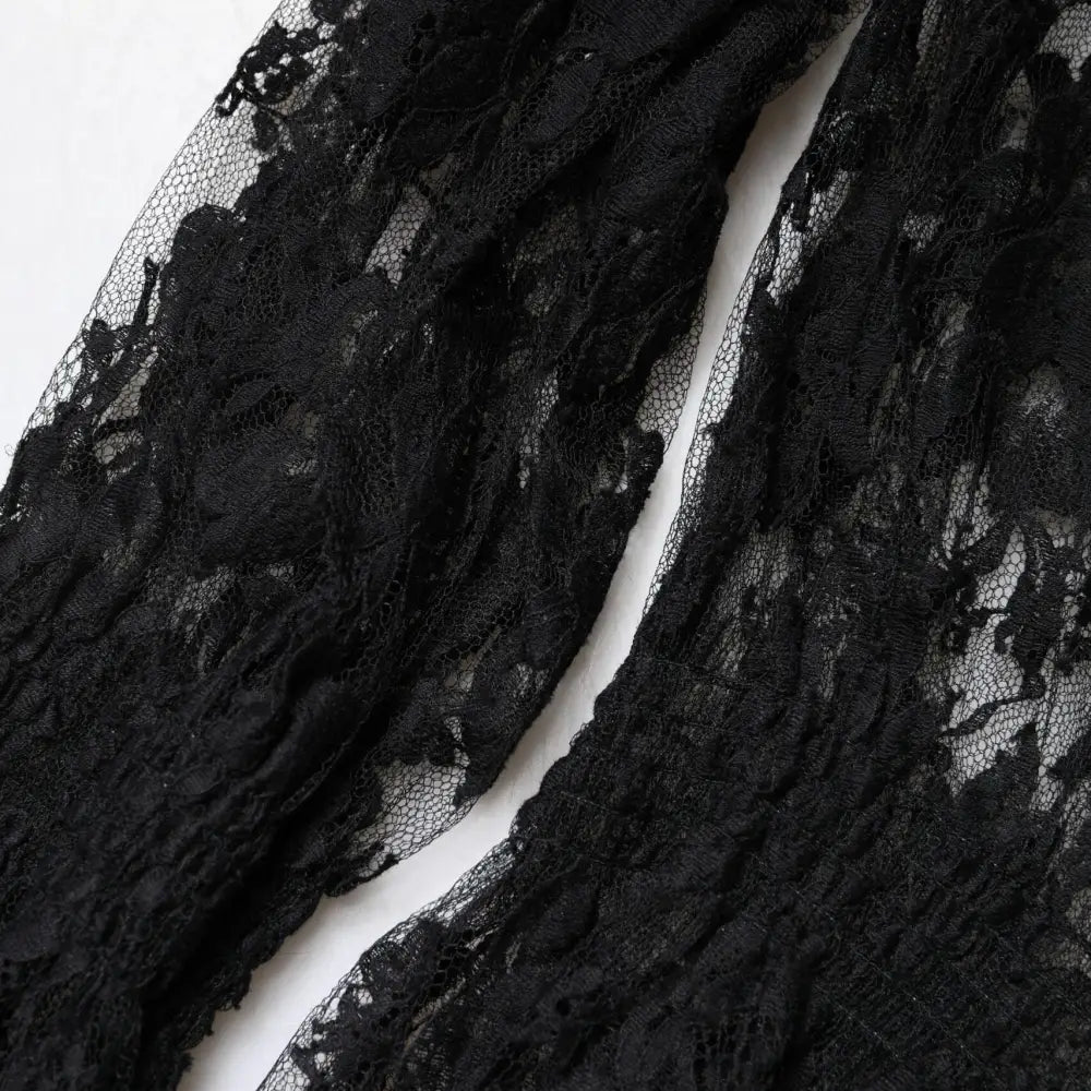 Dolce & Gabbana Black Cotton Floral Lace Women Blouse Top