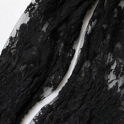 Dolce & Gabbana Black Cotton Floral Lace Women Blouse Top