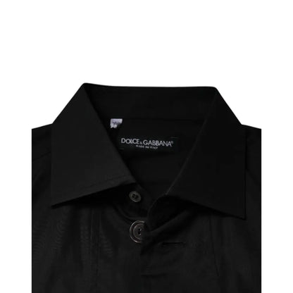Dolce & Gabbana Black Cotton Formal Long Sleeves Dress Shirt