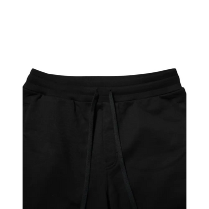 Dolce & Gabbana Black Cotton Logo Tape Men Jogger Pants - Bukser