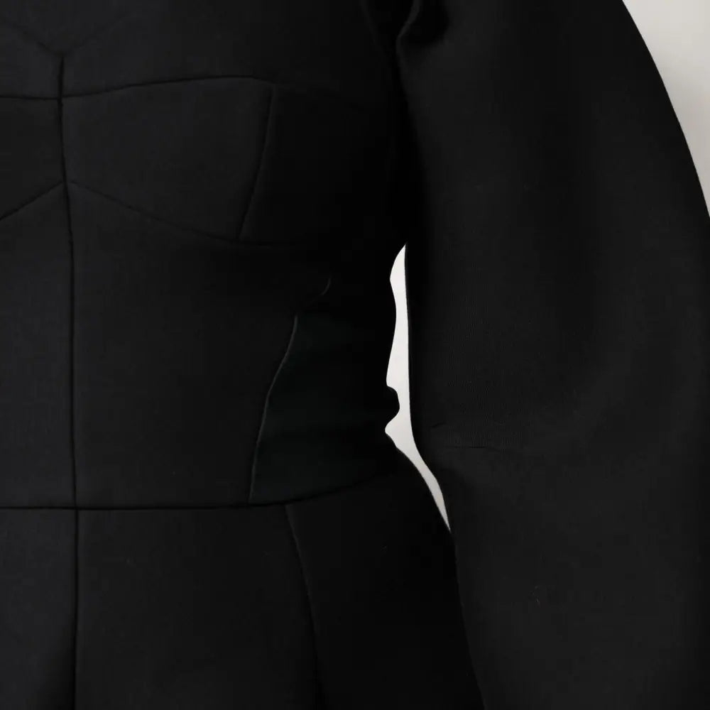 Dolce & Gabbana Black Cotton Long Sleeves A-line Mini Dress