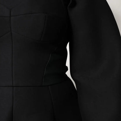 Dolce & Gabbana Black Cotton Long Sleeves A-line Mini Dress