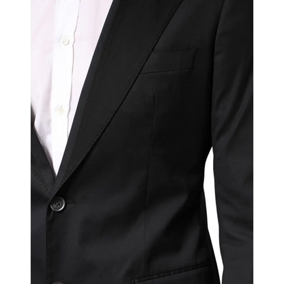 Dolce & Gabbana Black Cotton Single Breasted 2 Piece Suit - Jakkesæt