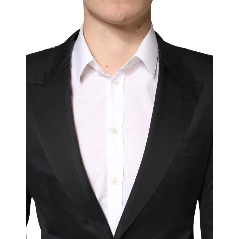 Dolce & Gabbana Black Cotton Single Breasted 2 Piece Suit - Jakkesæt