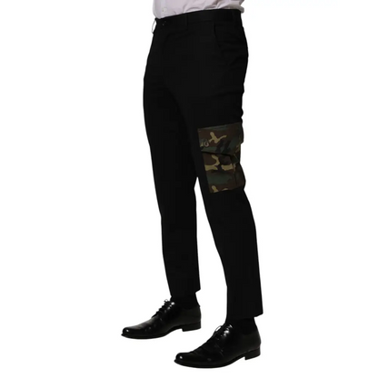 Dolce & Gabbana Black Cotton Skinny Dress Cargo Trouser Pants - Bukser