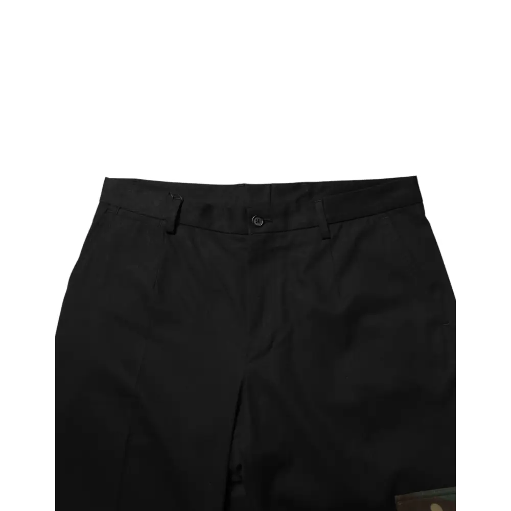 Dolce & Gabbana Black Cotton Skinny Dress Cargo Trouser Pants - Bukser