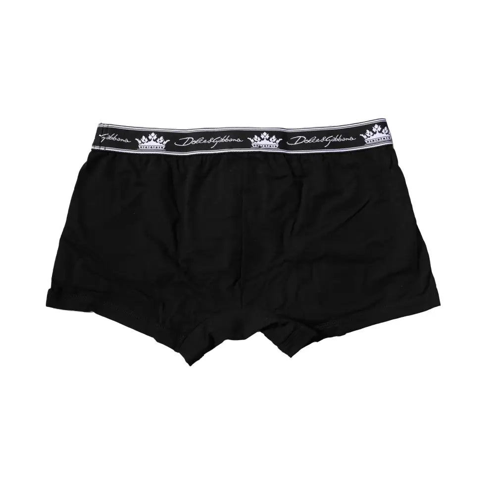 Dolce & Gabbana Black Cotton Stretch Regular Boxer Underwear