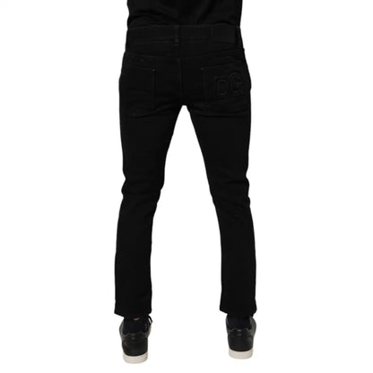 Dolce & Gabbana Black Cotton Stretch Skinny Men Denim Jeans