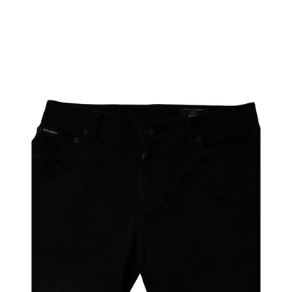 Dolce & Gabbana Black Cotton Stretch Skinny Men Denim Jeans