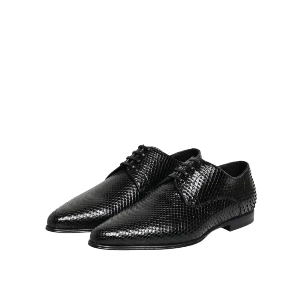 Dolce & Gabbana sorte eksotiske læder snørebånd derby sko i sort slangeskind