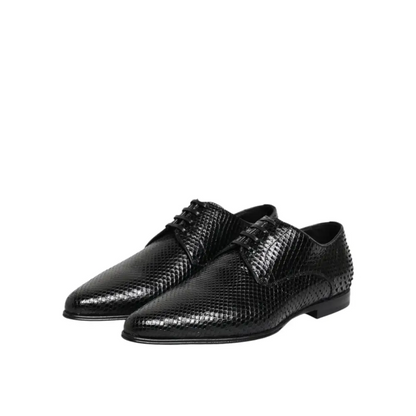 Dolce & Gabbana sorte eksotiske læder snørebånd derby sko i sort slangeskind