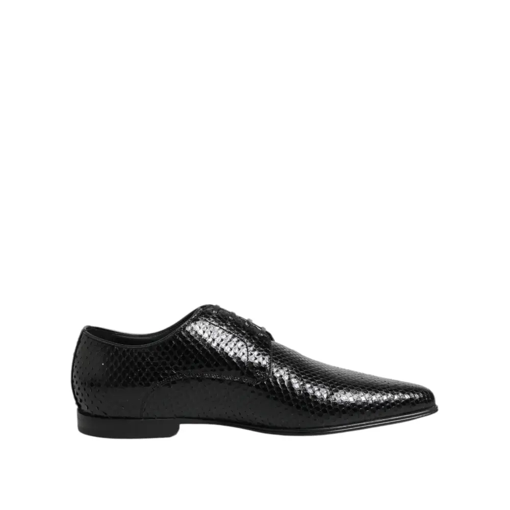 Dolce & Gabbana black exotic leather lace up derby med slangeskind