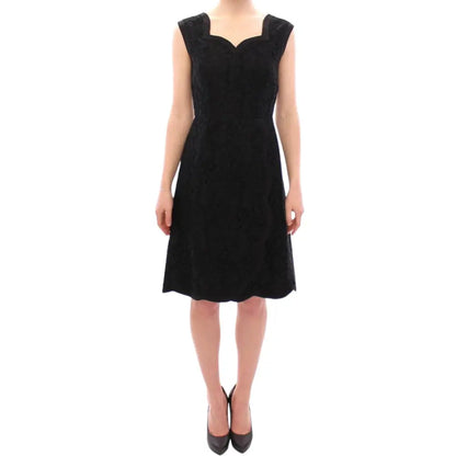 Dolce & Gabbana Black floral lace sicily runway dress