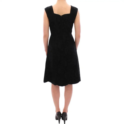 Dolce & Gabbana Black floral lace sicily runway dress