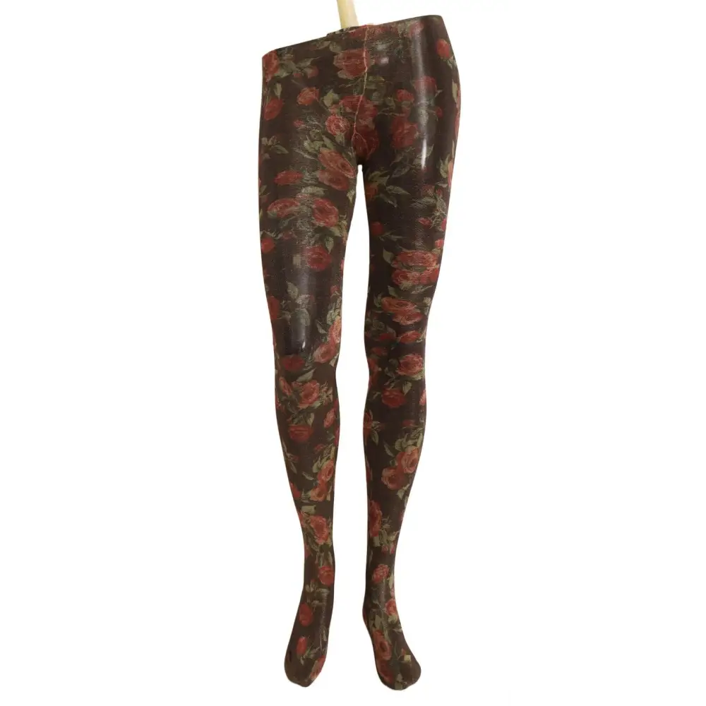 Dolce & Gabbana Black Floral Print Stockings Nylon Tights - M