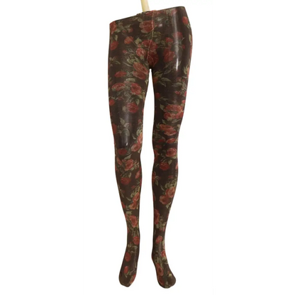 Dolce & Gabbana Black Floral Print Stockings Nylon Tights - M