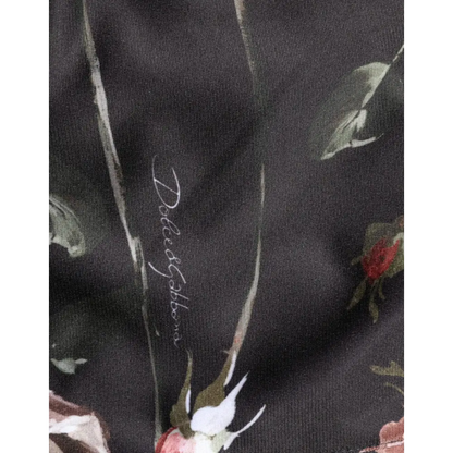 Dolce & Gabbana Black Floral Straight-Leg Chino Trouser Pants - Bukser