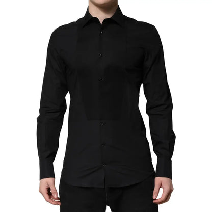 Dolce & Gabbana Black GOLD Long Sleeves Dress Formal Shirt
