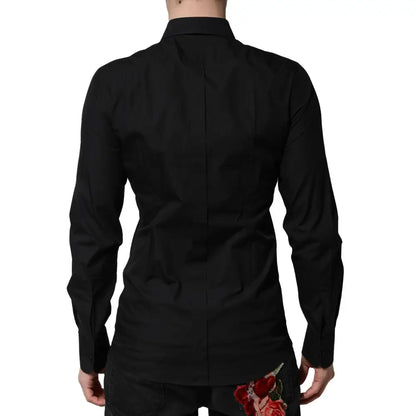 Dolce & Gabbana Black GOLD Long Sleeves Dress Formal Shirt