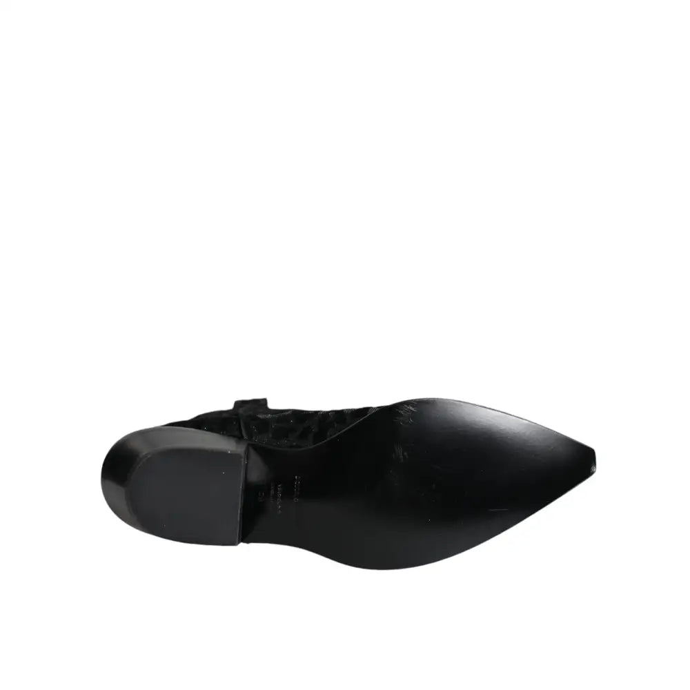 Dolce & Gabbana Black Gray Leopard Cowboy Boots Shoes