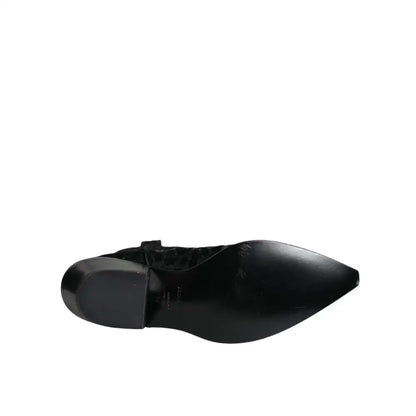 Dolce & Gabbana Black Gray Leopard Cowboy Boots Shoes