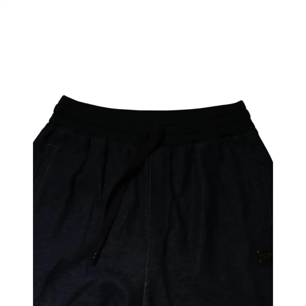 Dolce & Gabbana Black Jacquard Jogger Men Sweatpants Pants