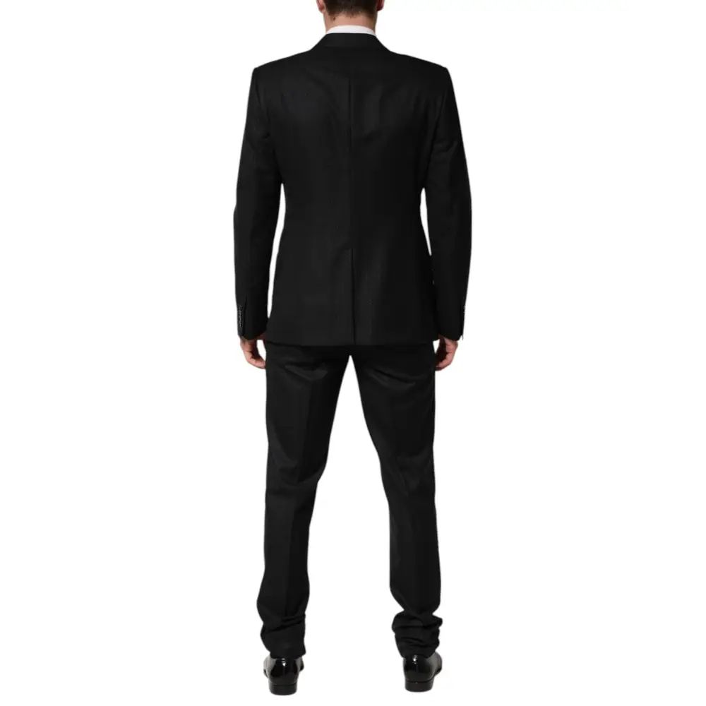 Dolce & Gabbana black jacquard single breasted suit