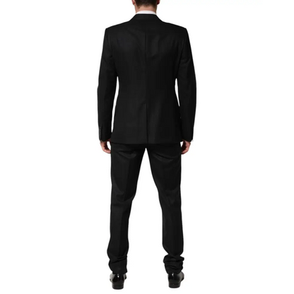 Dolce & Gabbana black jacquard single breasted suit