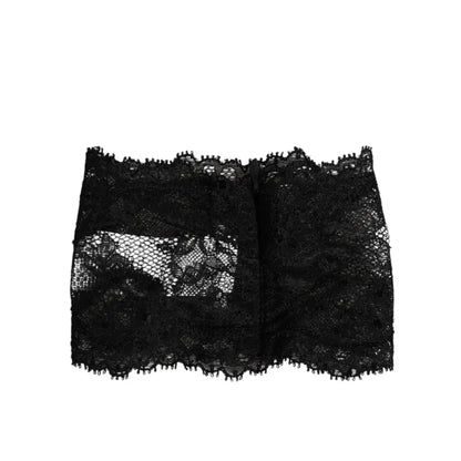 Dolce & Gabbana Black Lace Bandeau Bustier Top Sheer Stretch Underwear