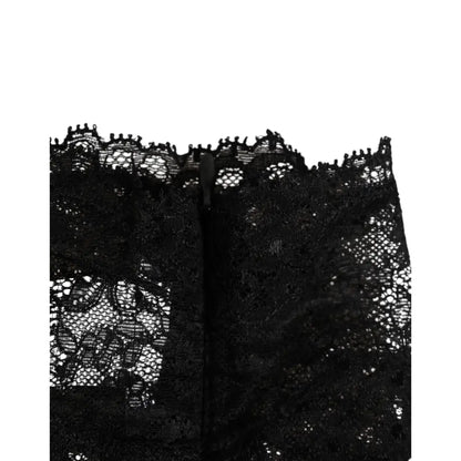 Dolce & Gabbana Black Lace Bandeau Bustier Top Sheer Stretch Underwear
