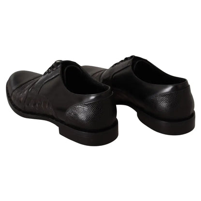 Dolce & Gabbana Black Leather Exotic Skins Formal Shoes