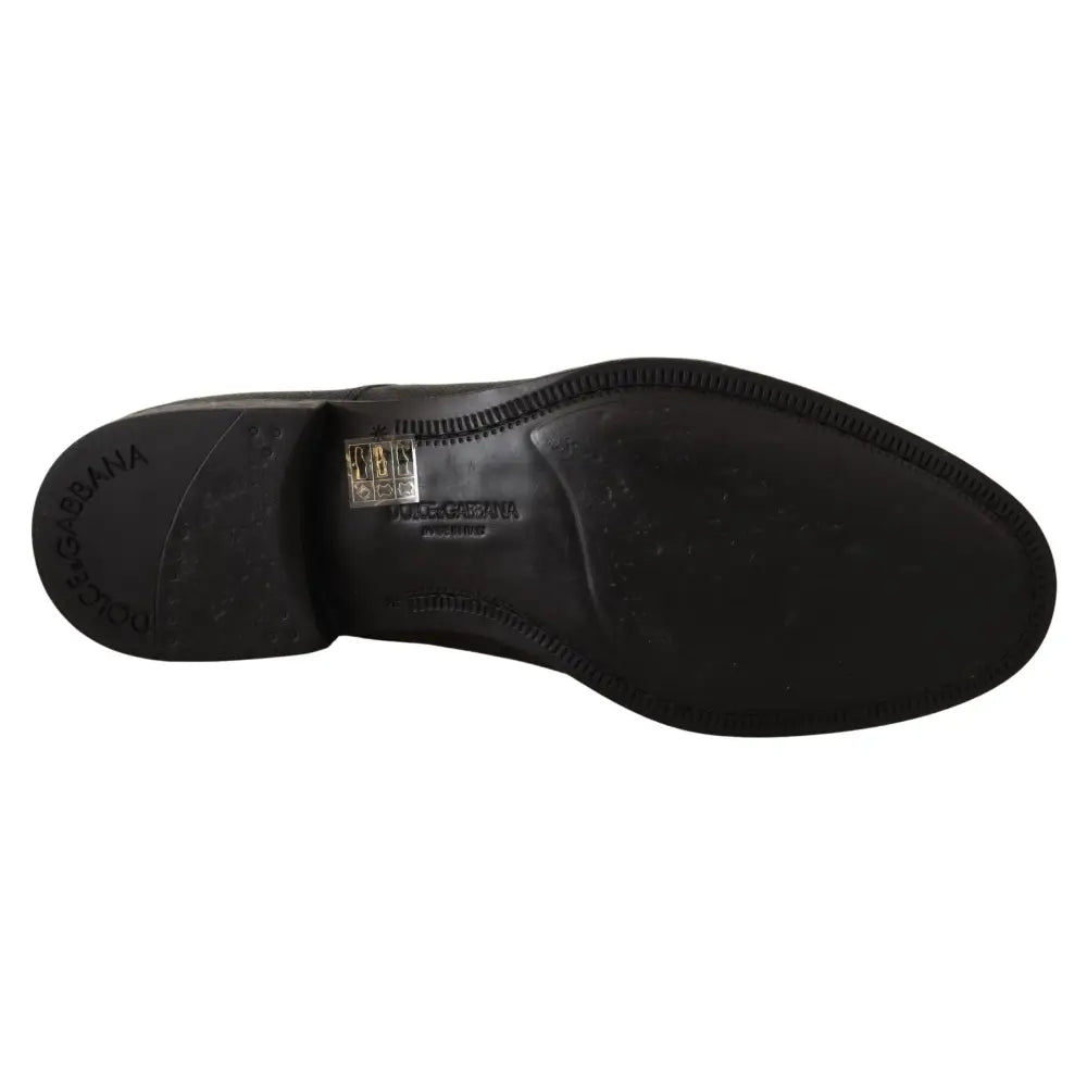 Dolce & Gabbana Black Leather Lace Up Mens Formal Derby Shoes