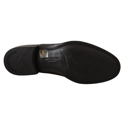 Dolce & Gabbana Black Leather Lace Up Mens Formal Derby Shoes
