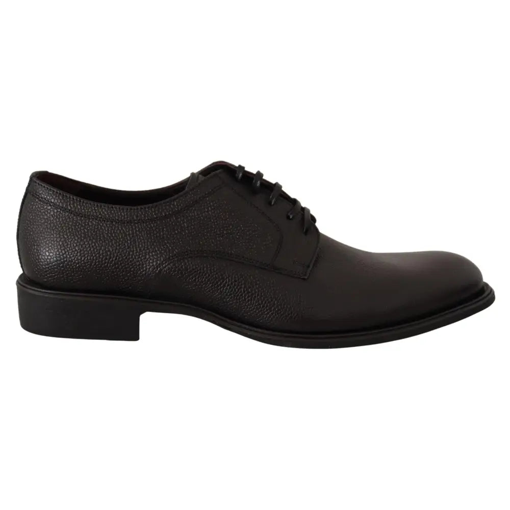 Dolce & Gabbana Black Leather Lace Up Mens Formal Derby Shoes