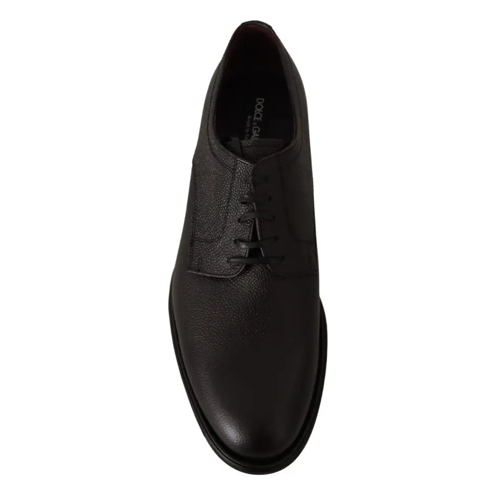 Dolce & Gabbana Black Leather Lace Up Mens Formal Derby Shoes