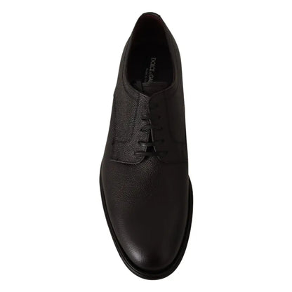 Dolce & Gabbana Black Leather Lace Up Mens Formal Derby Shoes