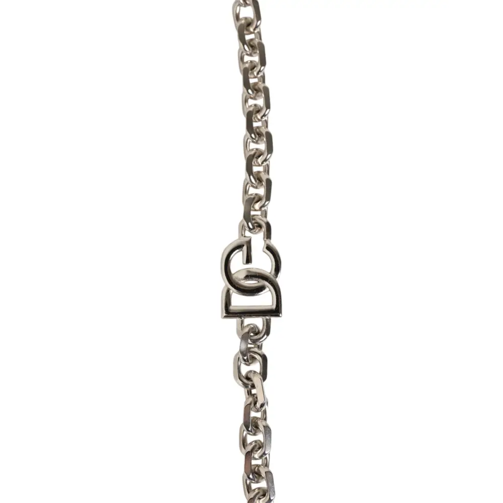 Dolce & Gabbana Black Leather Pearl Chain Bag Accessory Shoulder Strap