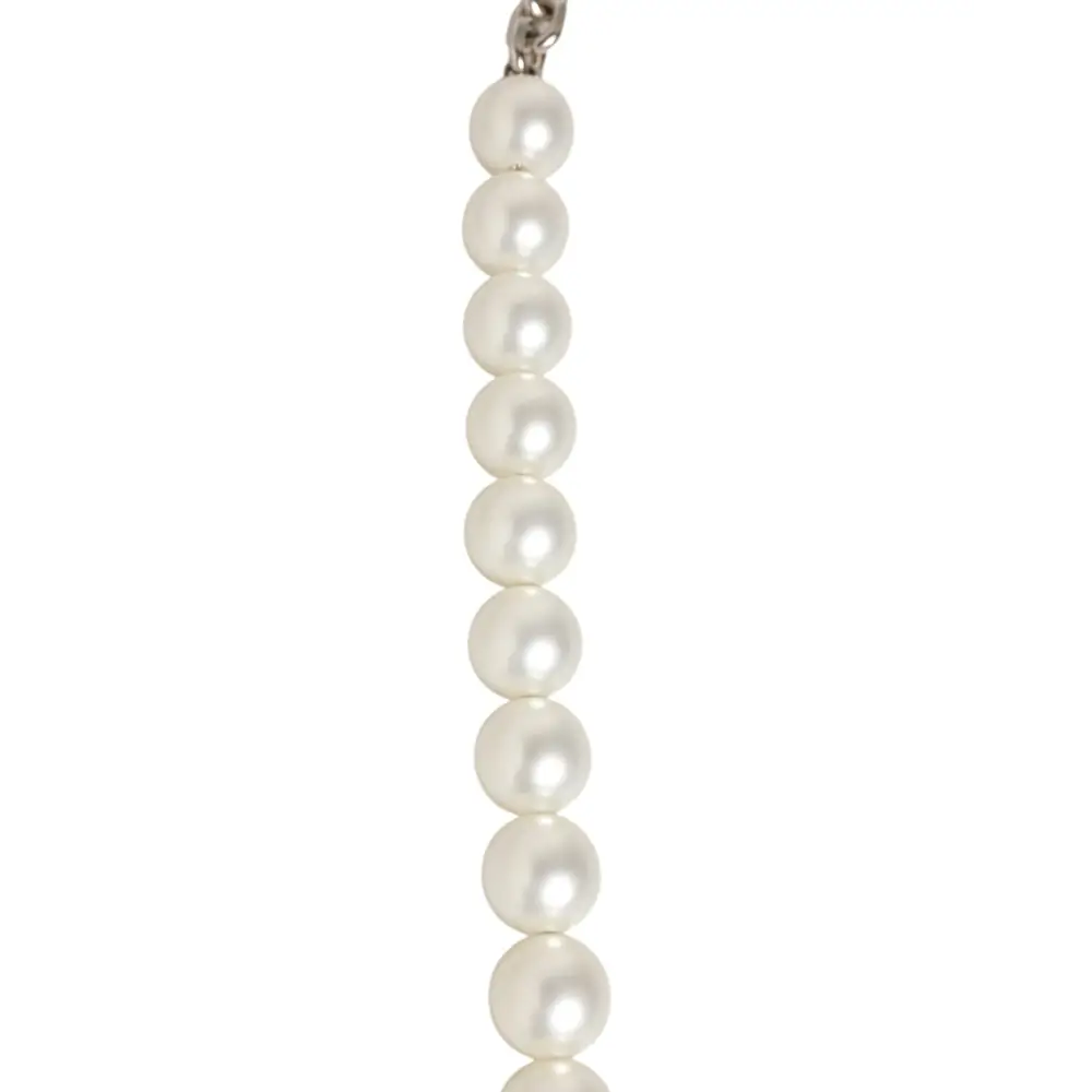 Dolce & Gabbana Black Leather Pearl Chain Bag Accessory Shoulder Strap