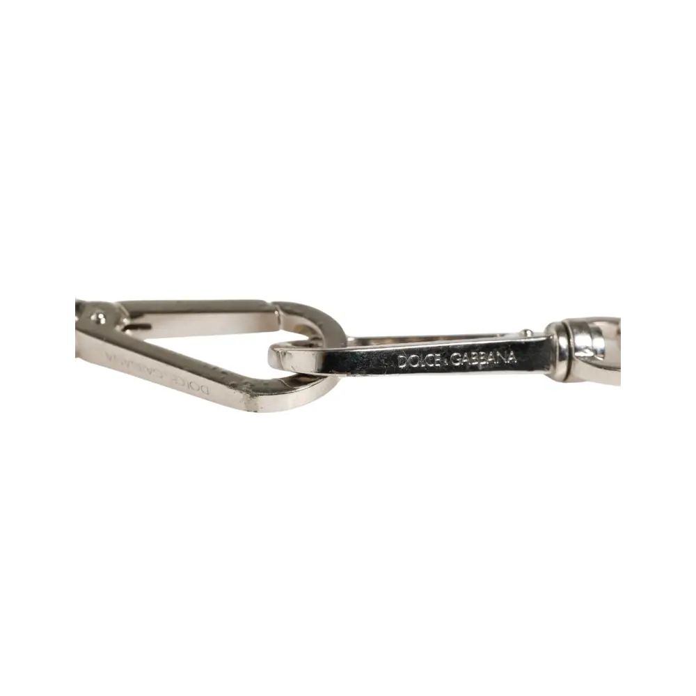 Dolce & Gabbana sort silverkæde med sort lædersnor