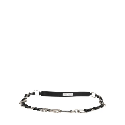 Dolce & Gabbana gabbana black leather strap with silver chain clasp