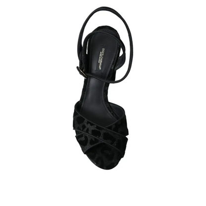 Dolce & Gabbana gabbana black leopard suede heels med leopard mønster