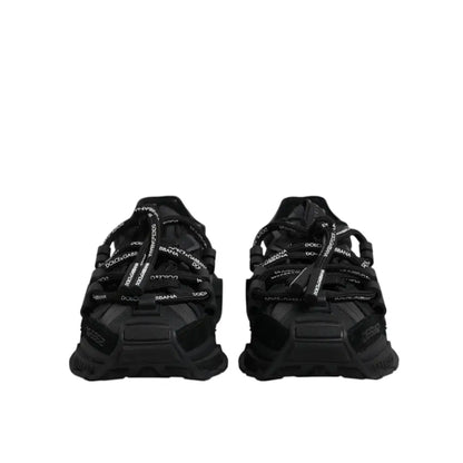 Dolce & Gabbana Black Low Top Space Lace Up Sneakers Shoes